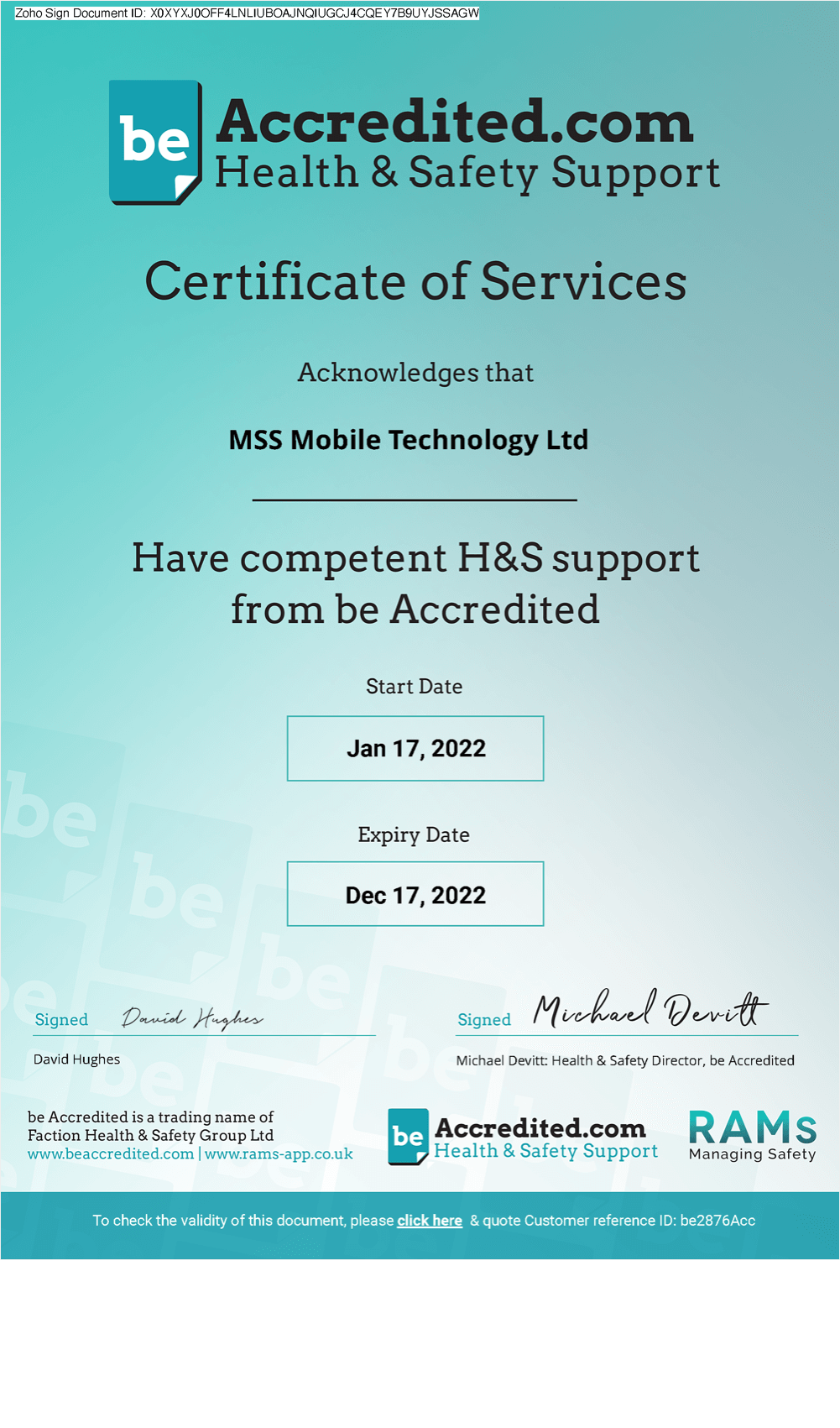 mss certificate-be-accredited